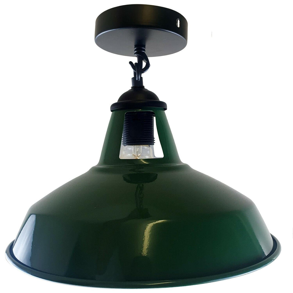 Colour Industrial Metal Ceiling Plate Light Holder & Retro Pendant Lamp Shade~1412