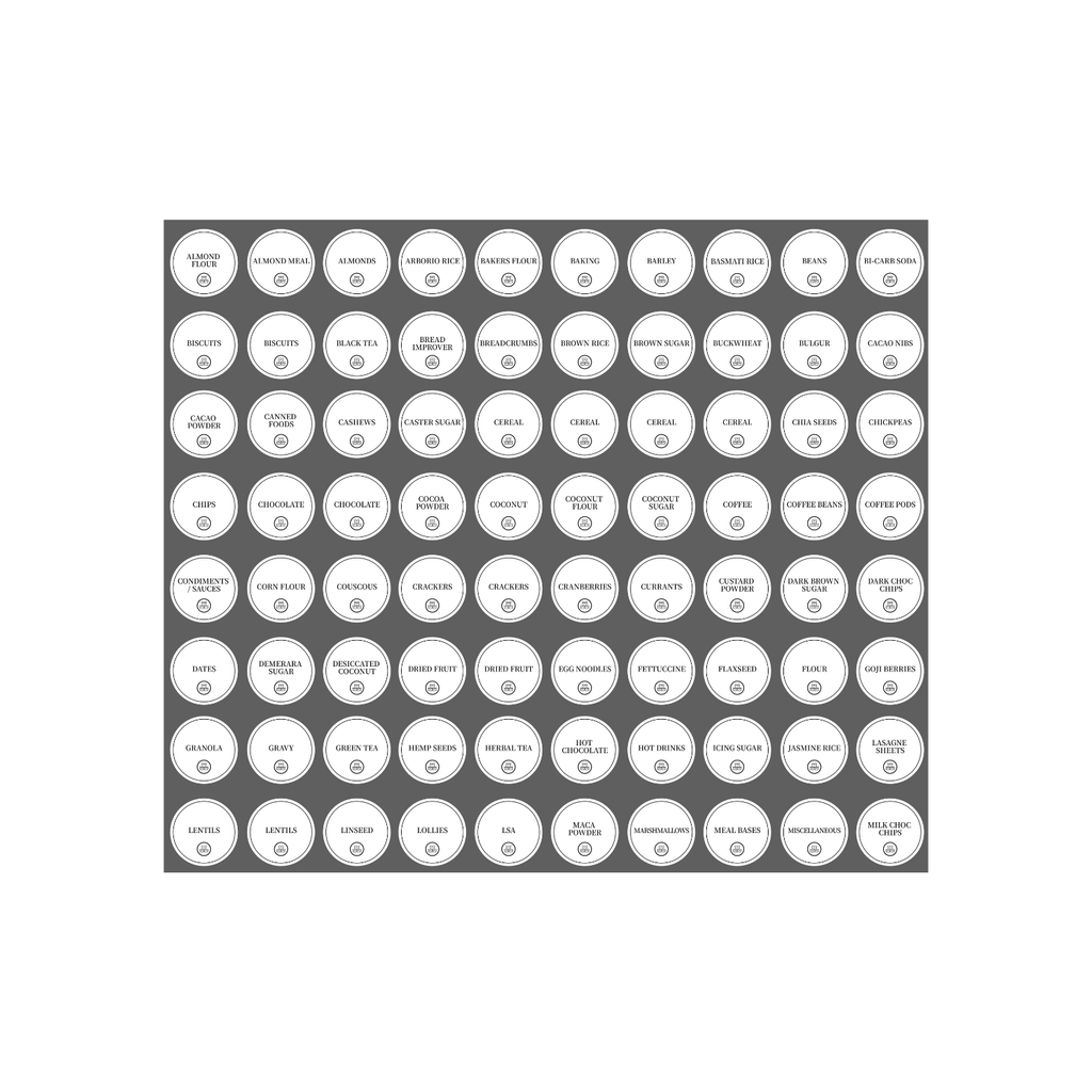 Complete Pantry Sticker Set – 156 Round Labels