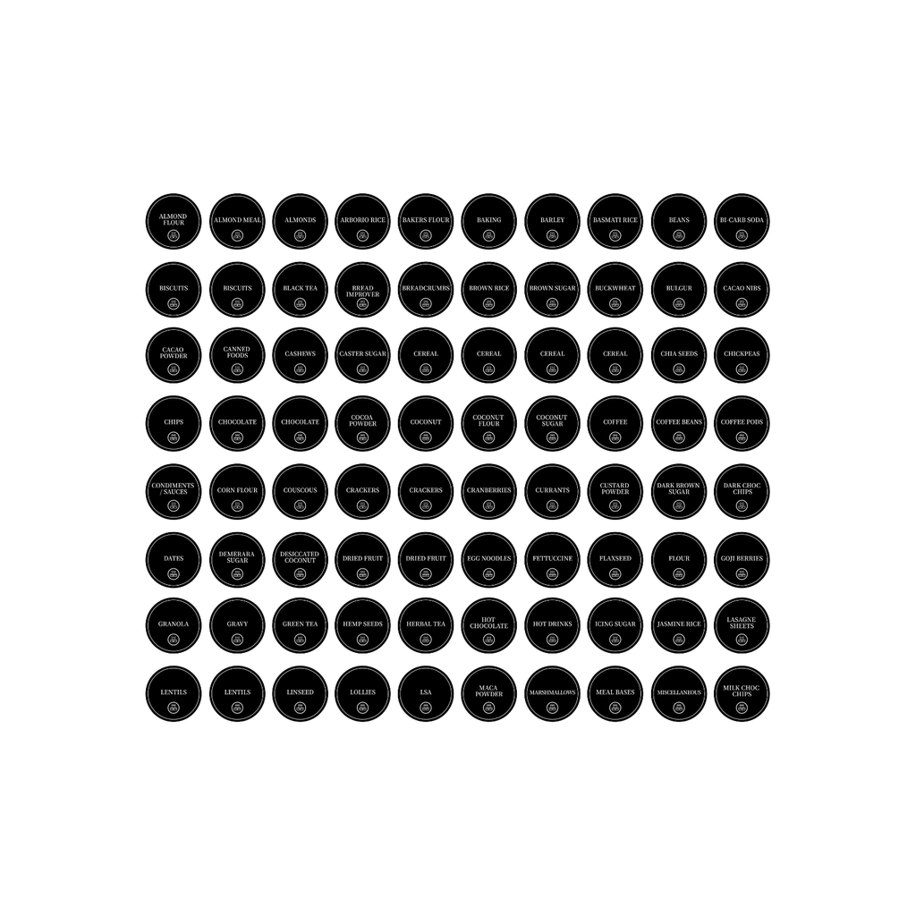 Complete Pantry Sticker Set – 156 Round Labels