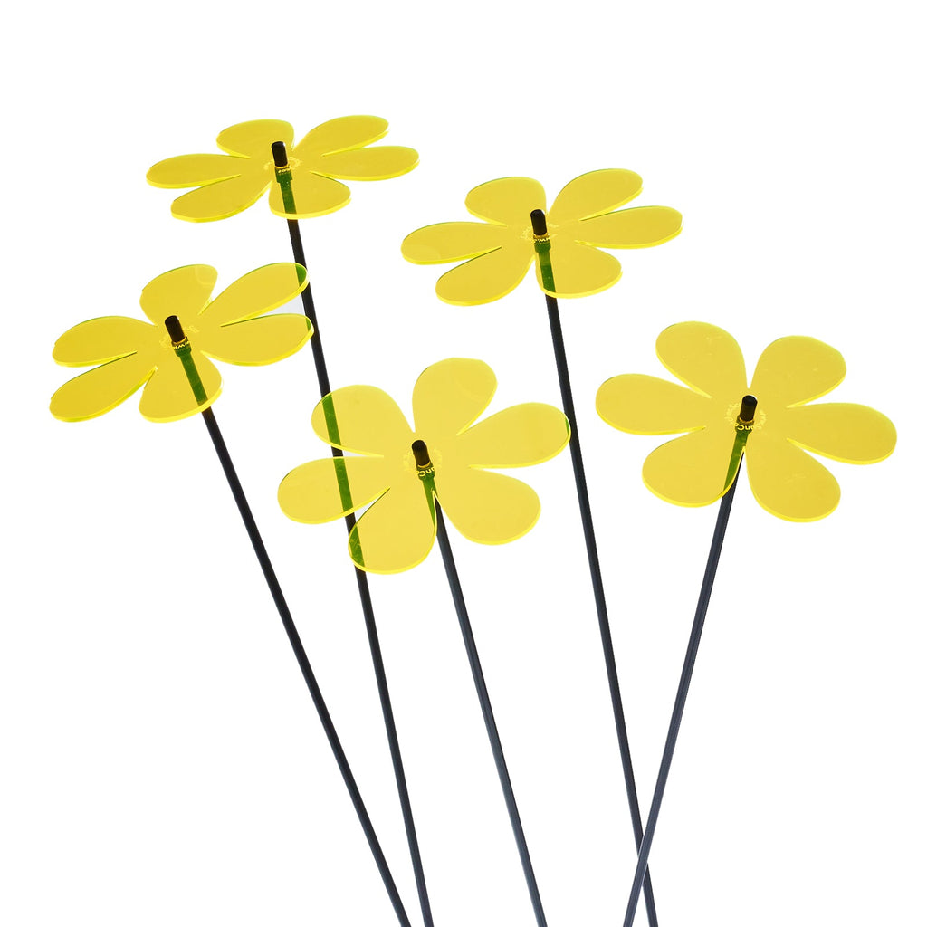 Large Garden Décor Ornaments Set of 5 'Daisies'