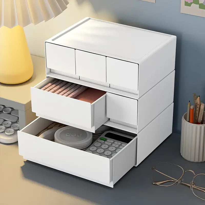 Stackable Bedroom Bedside Drawer Organizer - White (1pc)