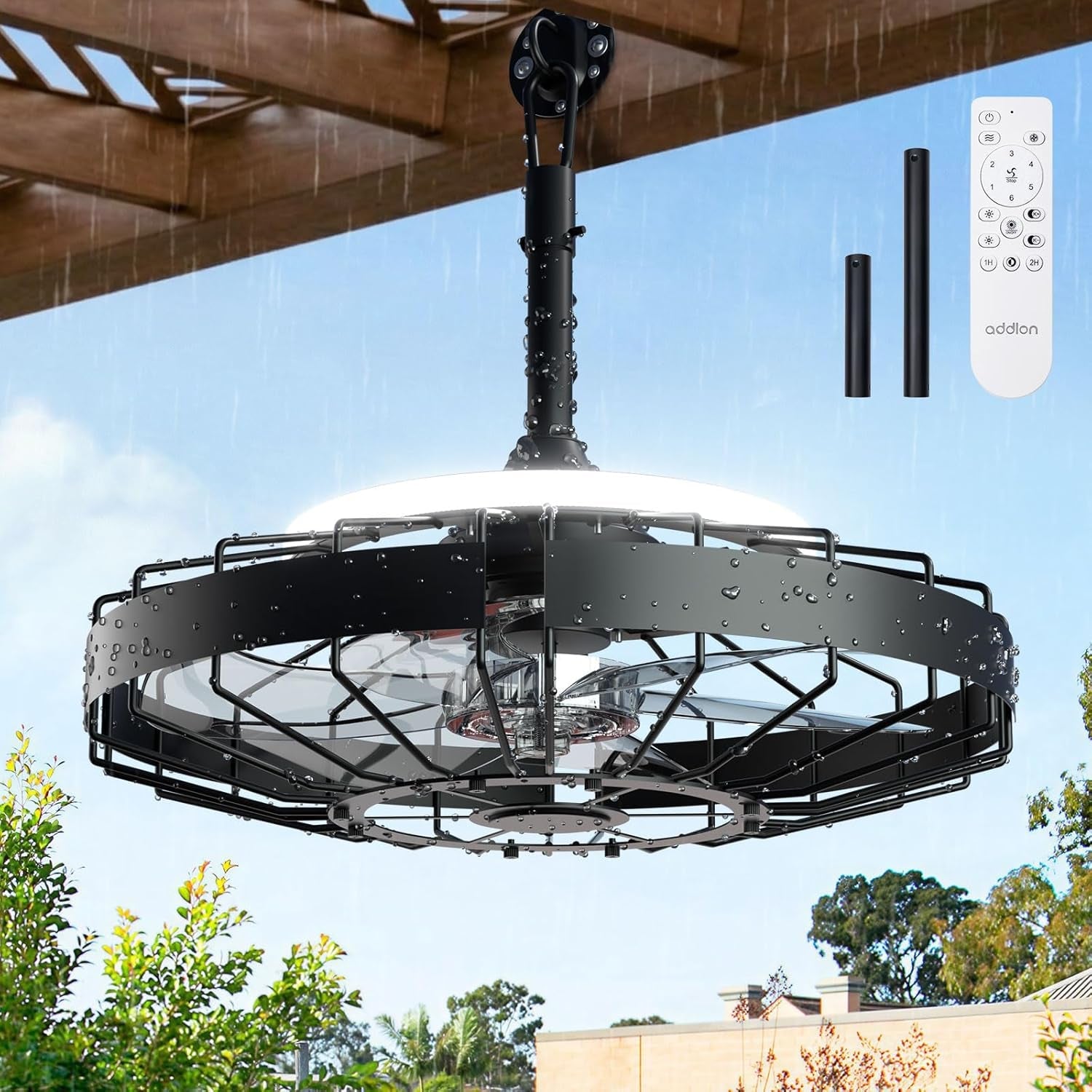 20 Inch Outdoor Ceiling Fan With Integrated LED Lighting