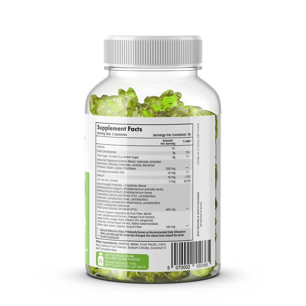 Pre Pro Post Biotic Gummies - 90 Billion CFU Gut Health UK