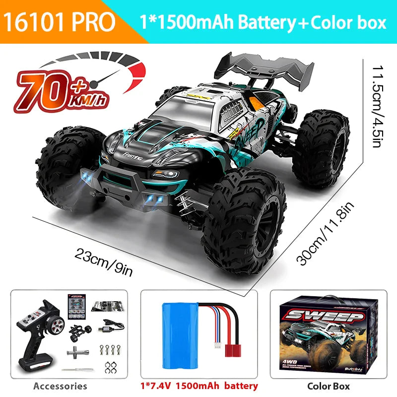 High-Speed 1:16 4WD Drift RC Car with LED – Thrilling Fun for Kids