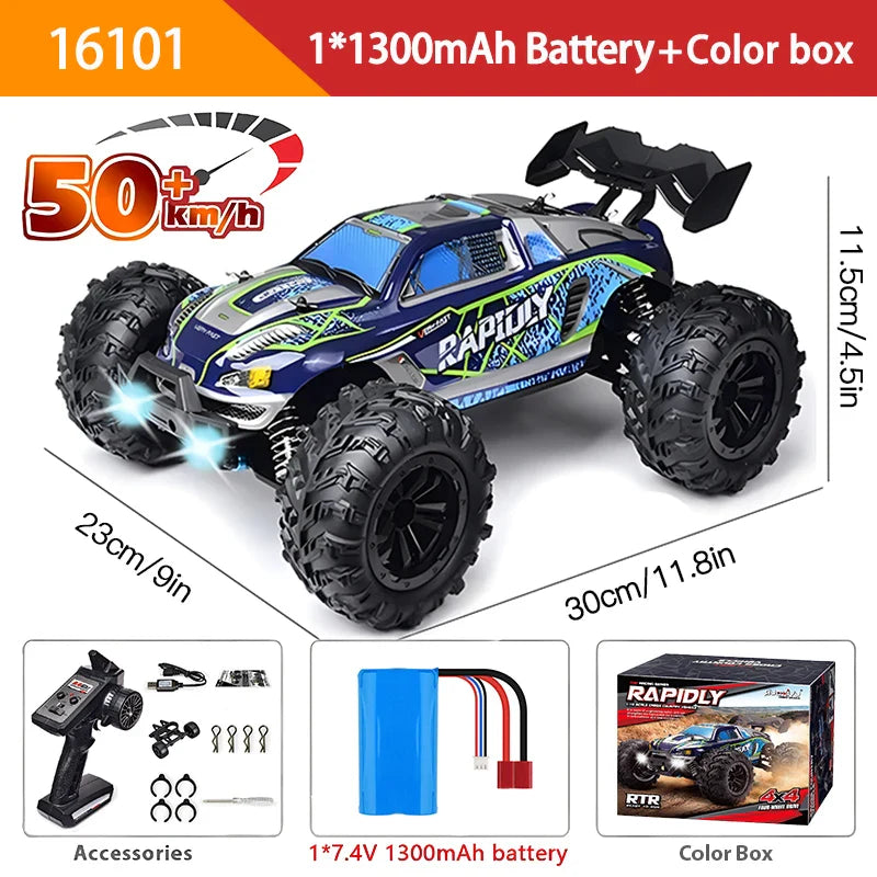 High-Speed 1:16 4WD Drift RC Car with LED – Thrilling Fun for Kids