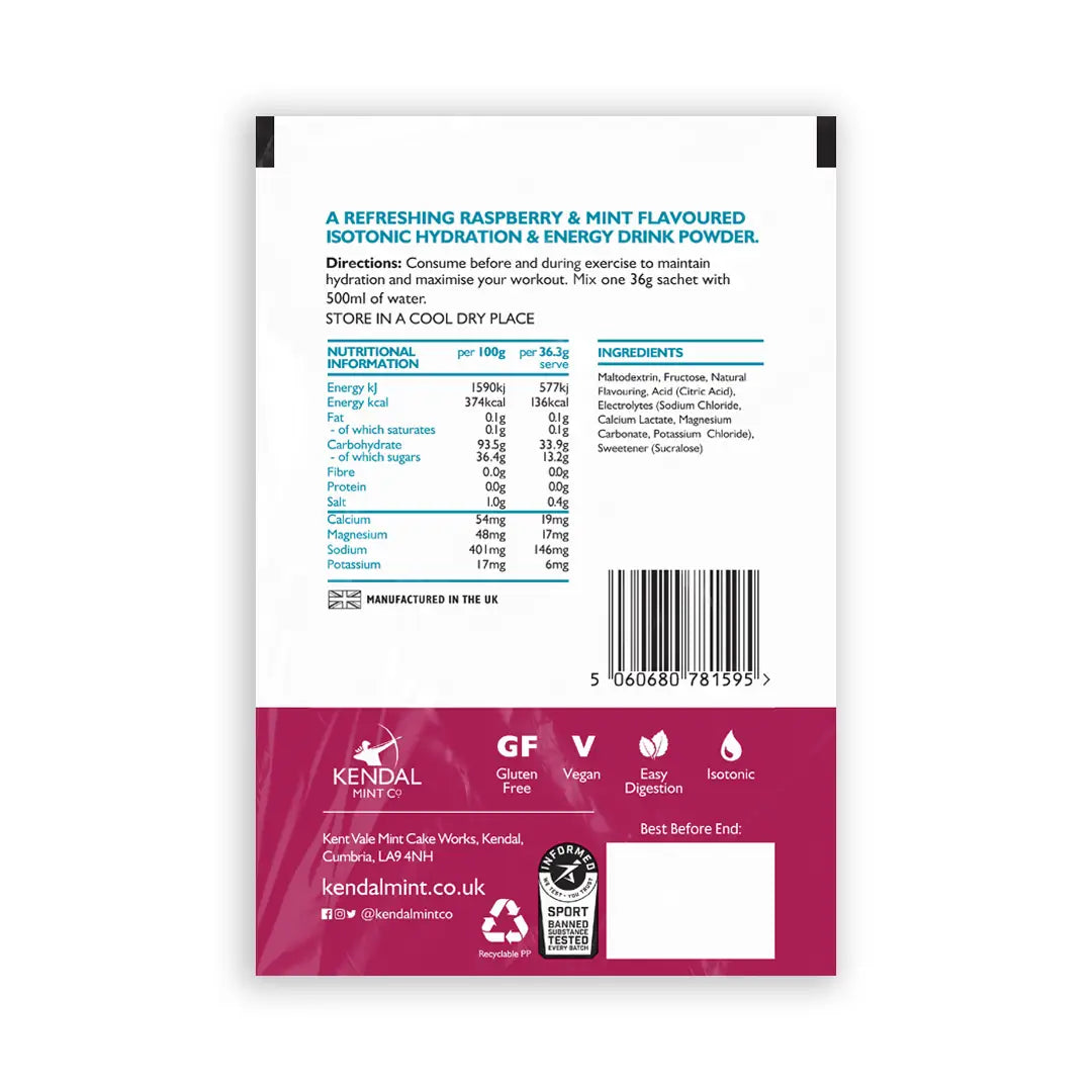 KMC ISO MIX +Electrolytes +Dual-Charge Carbs - Raspberry Mint 24 x 37g