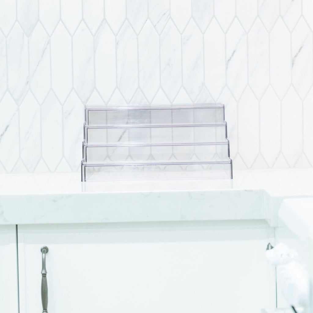 Expandable 4-Tier Clear Spice Rack Organiser