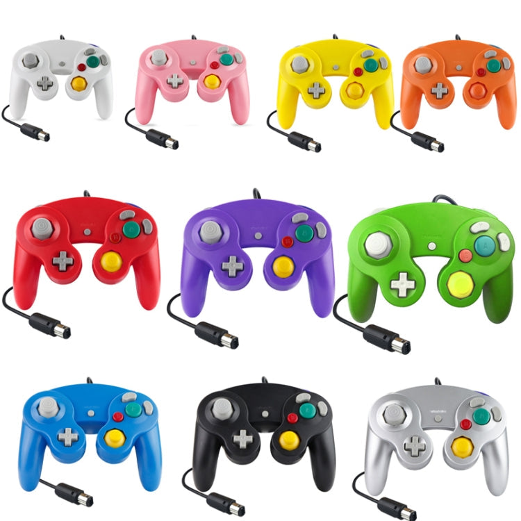 2 PCS Single Point Vibrating Controller Wired Game Controller For Nintendo NGC / Wii, Product color: White