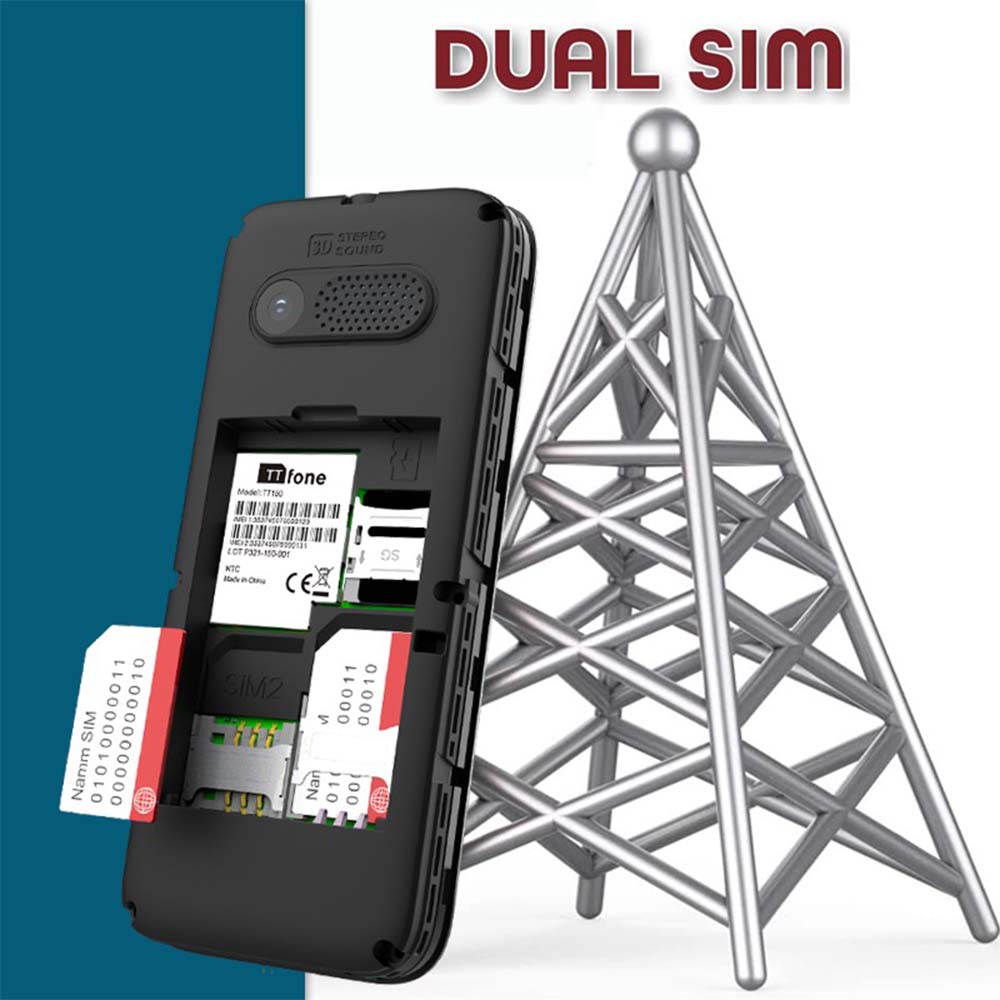 Returned Resale - TTfone TT150 Blue Dual SIM Mobile with Mains Charger, Giffgaff Pay As You Go