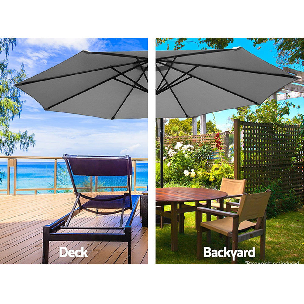 NNEDSZ 3M Outdoor Furniture Garden Umbrella Grey