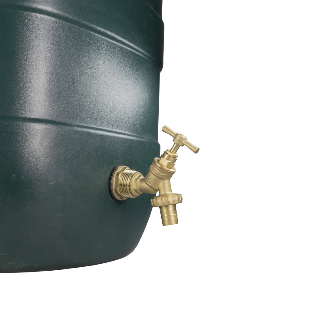 Water Butt Brass Kit 1in with Brass Barbed Tap Lawn Sprinkler Hose Connector Set