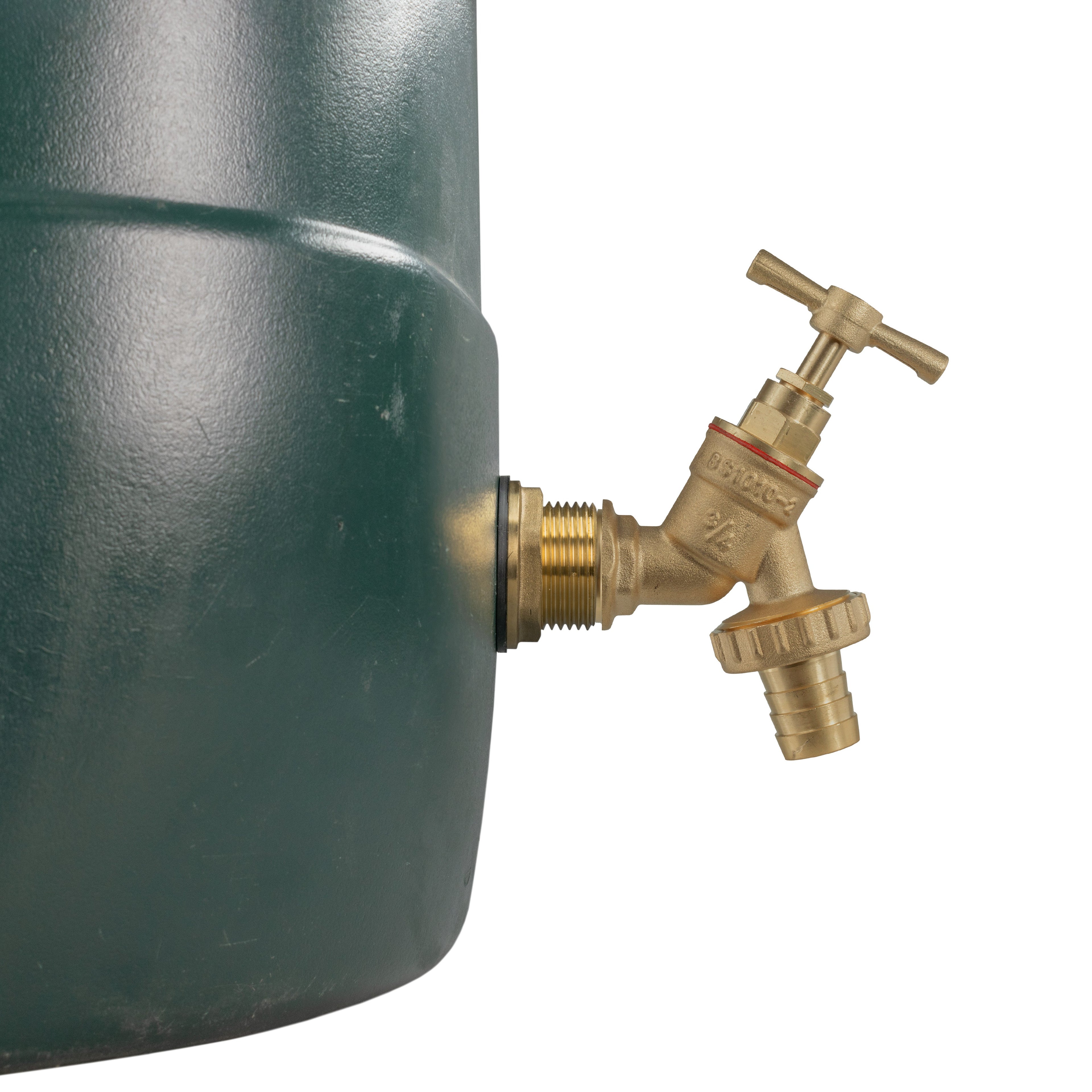 Water Butt Brass Kit 1in with Brass Barbed Tap Lawn Sprinkler Hose Connector Set