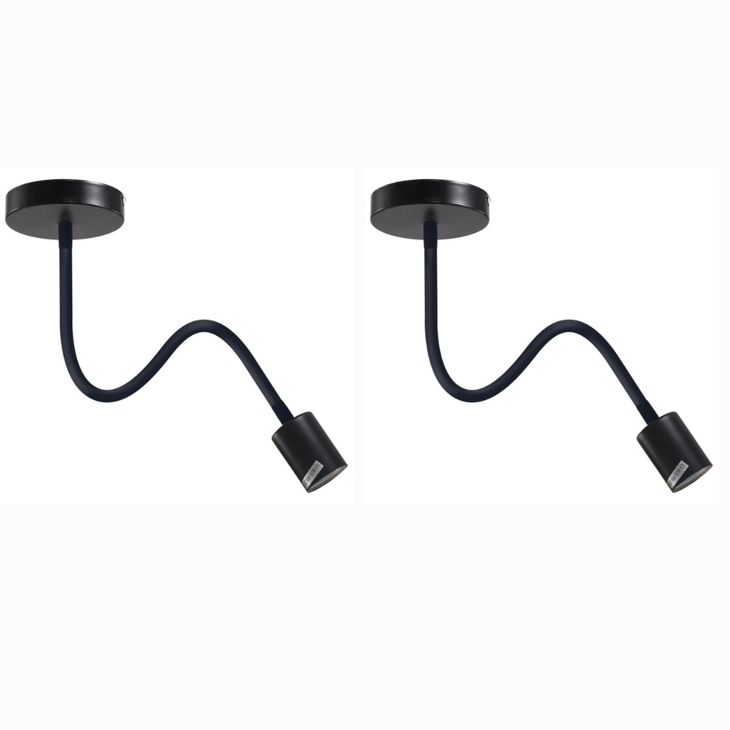 2 pack Vintage Flexible Ceiling Light in  Black and White~6208