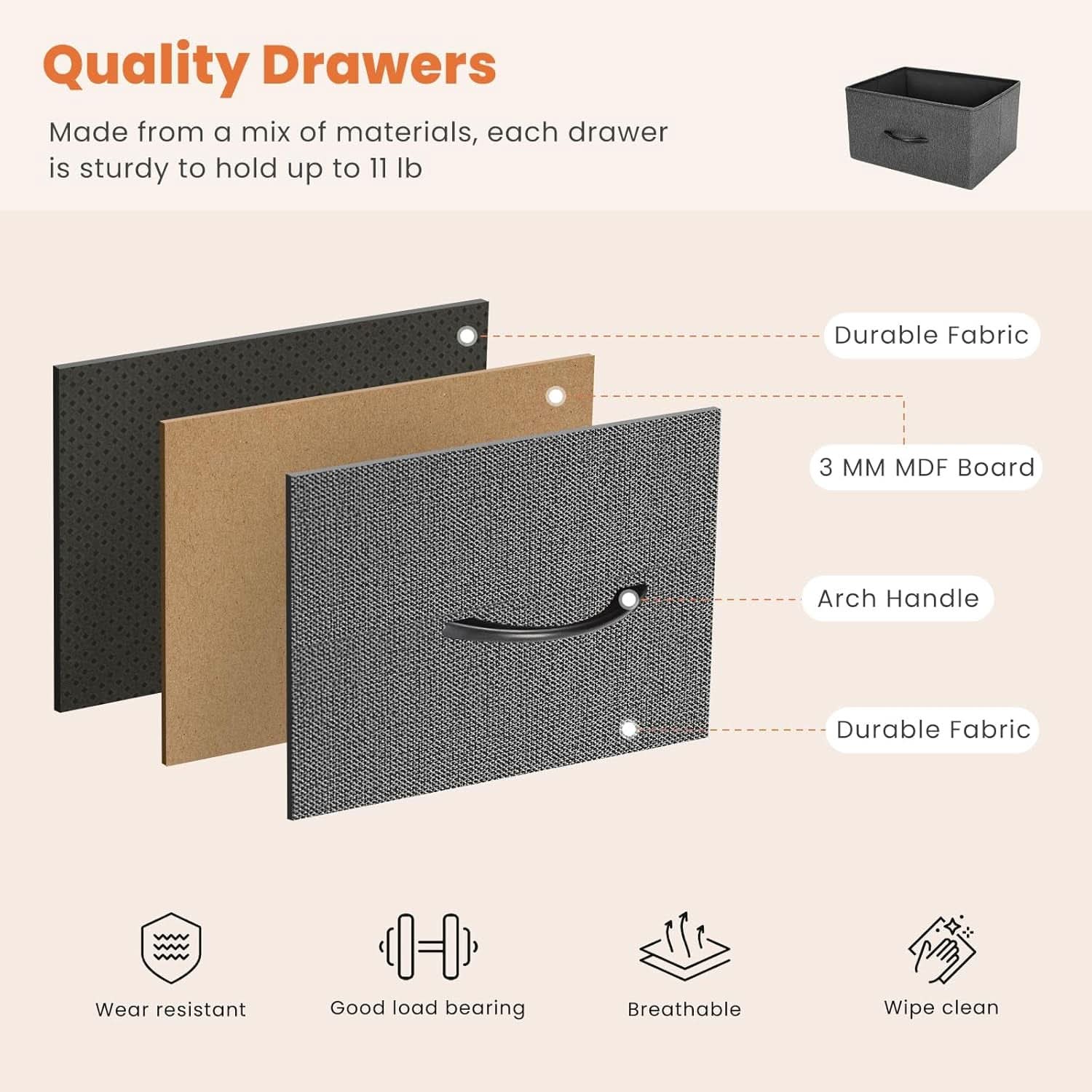 Bedroom Dresser With Anti Tip Premium Organization