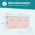 Five Drawer Fabric Dresser Bedroom Organization Black