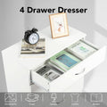 White 4 Drawer Dresser Contemporary Bedroom Storage