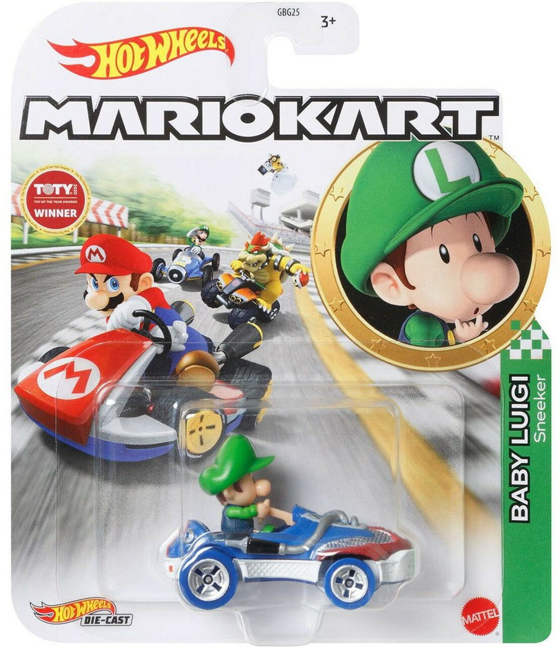 Hot Wheels Die cast Baby Luigi Standard Mario Kart